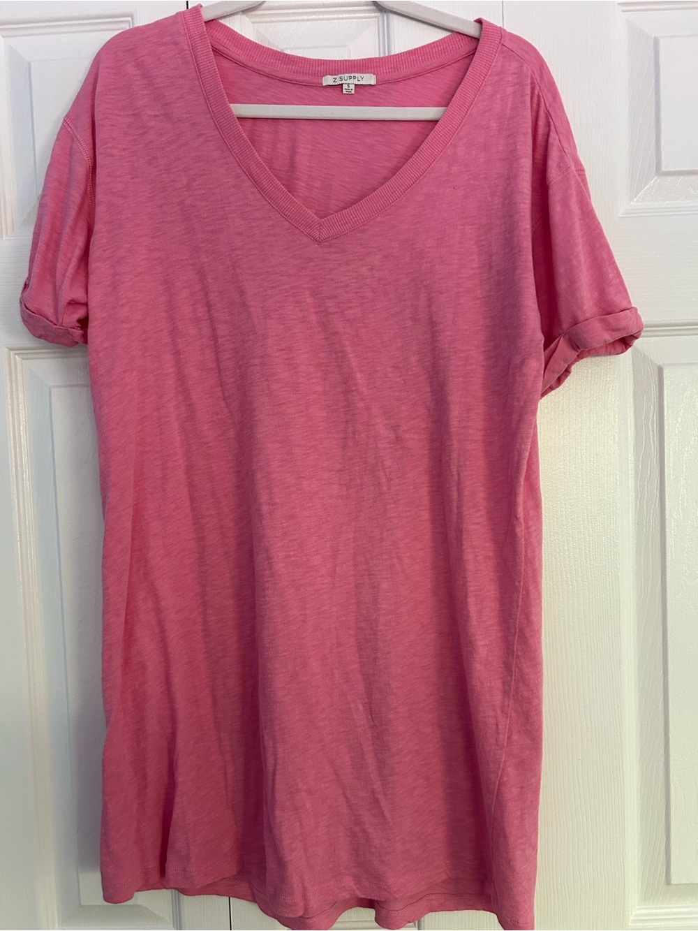 Z Supply Rose Pink V-Neck Short Sleeve Tee